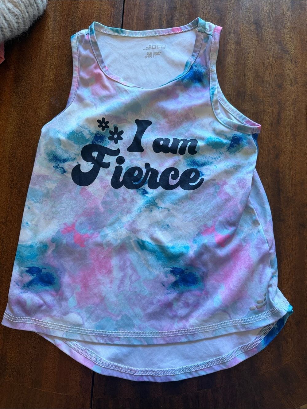 bcg Multicolor Tie-Dye "I am Fierce" Tank Top - kids items BOGO